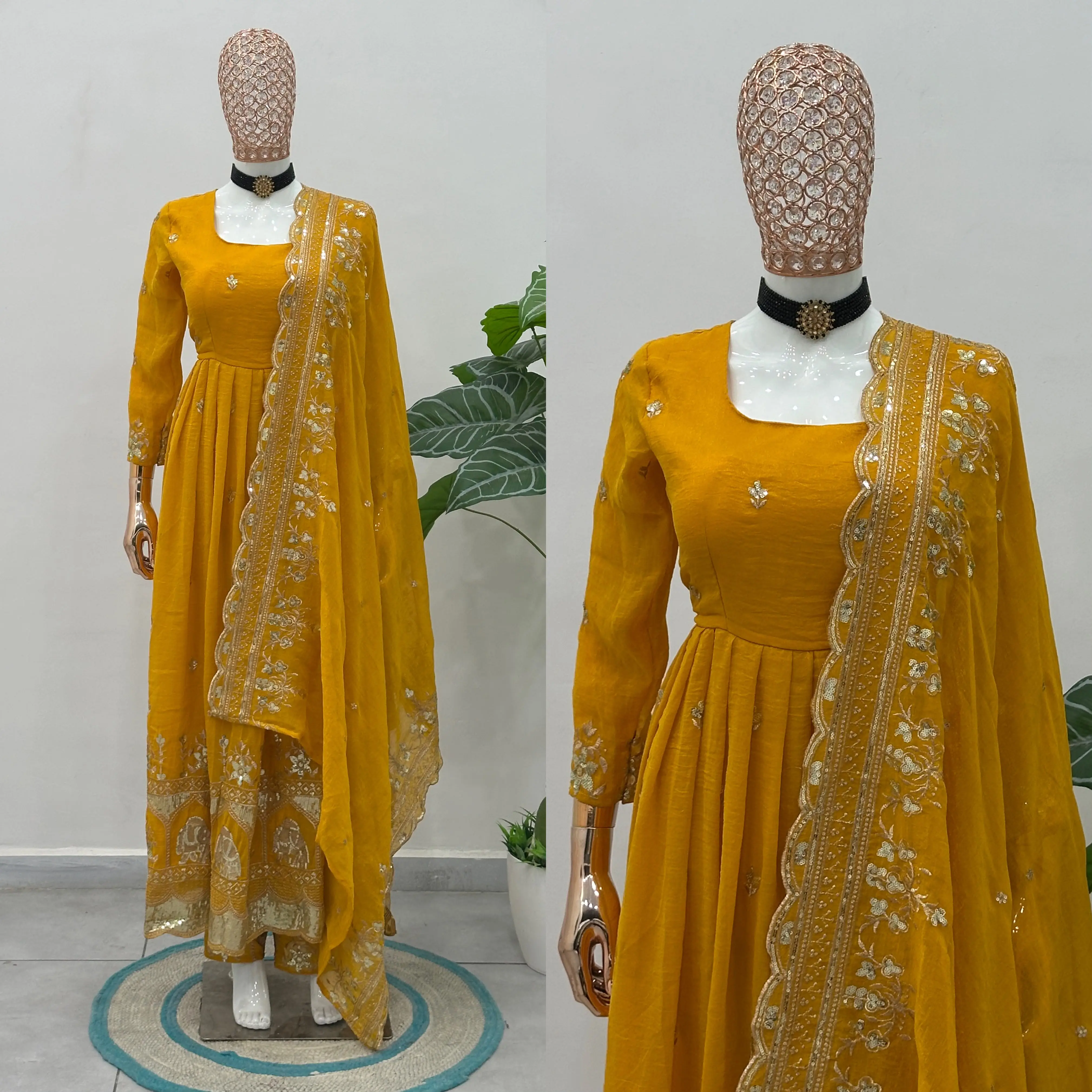 Royal Crunchy Silk Anarkali Gown Set