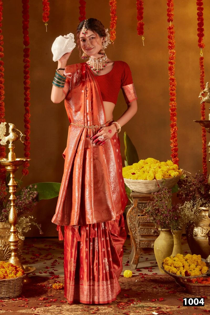 Saroj Cherry Silk Vol 4 Satin Silk Zari Weaving Saree Collection 2