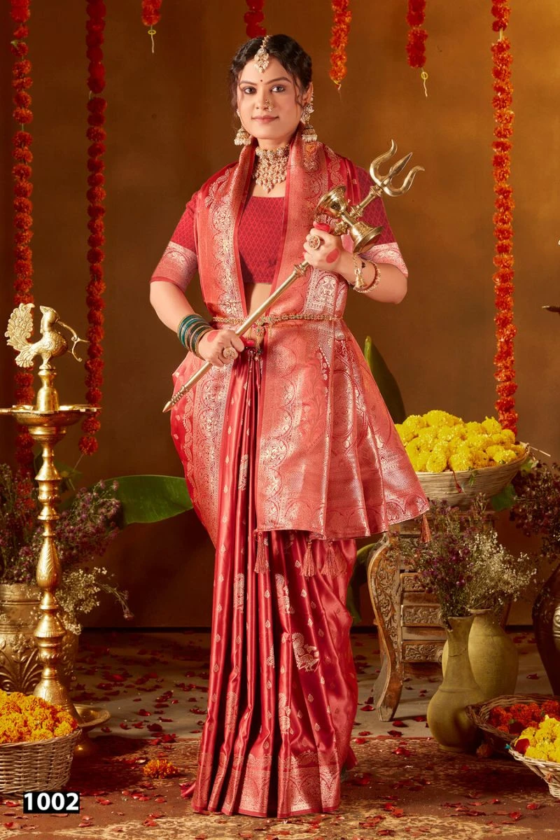 Saroj Cherry Silk Vol 4 Satin Silk Zari Weaving Saree Collection 3