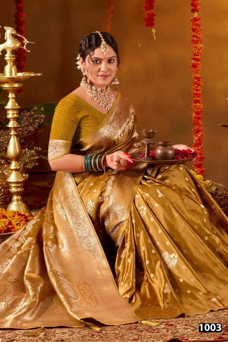 Saroj Cherry Silk Vol 4 Satin Silk Zari Weaving Saree Collection 5