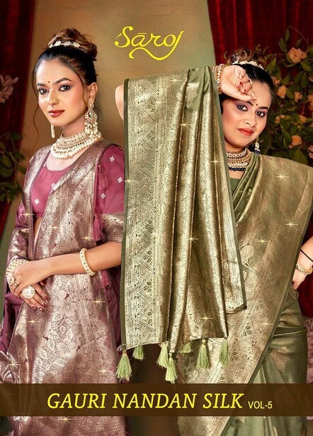 Saroj Gaurinandan Silk Vol 5 Silk Wedding Wear Saree Collection