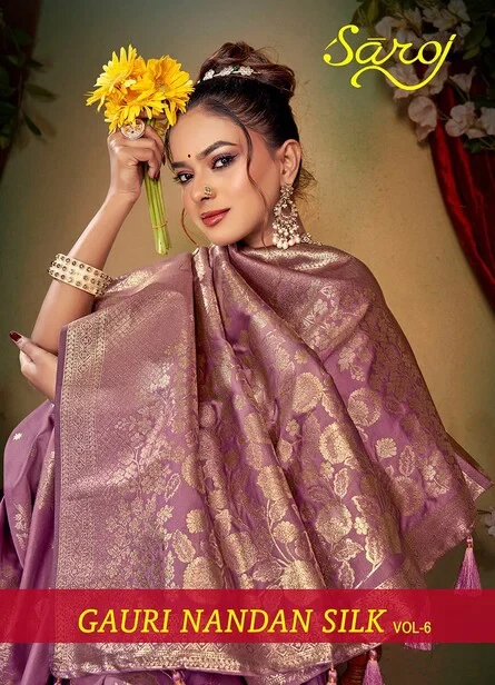 Saroj Gaurinandan Silk Vol 6 Silk Wedding Wear Saree Collection