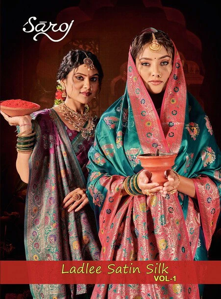 Saroj Ladlee Satin Vol 1 Satin Silk Saree Collection
