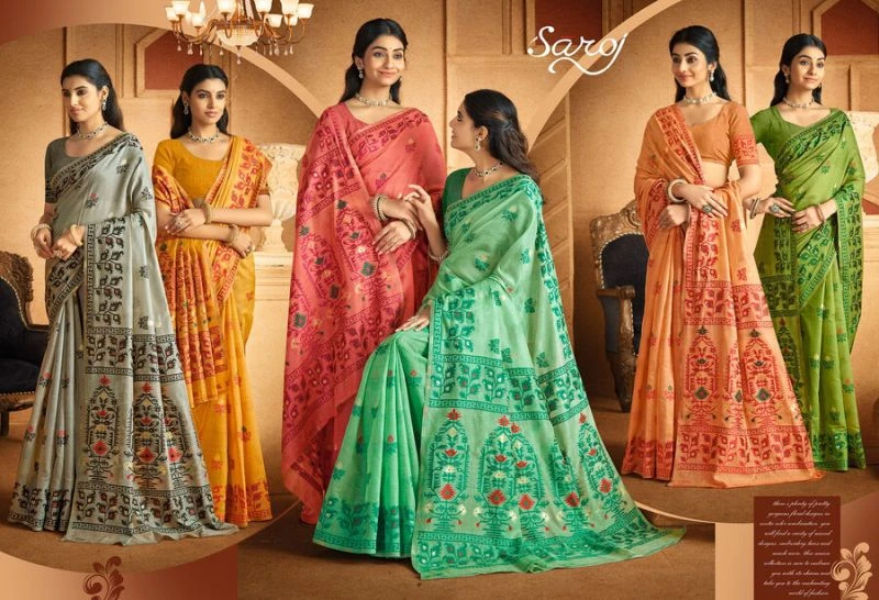 Saroj Madhu Bani Linen Vol 1 Linen Saree Collection