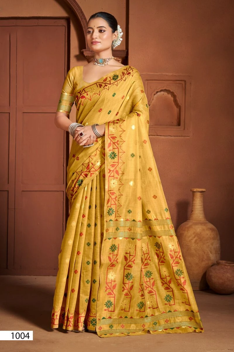 Saroj Madhubani Linen Vol 2 Linen Saree Collection