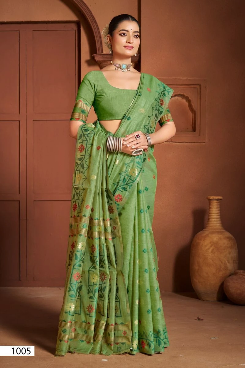 Saroj Madhubani Linen Vol 2 Linen Saree Collection