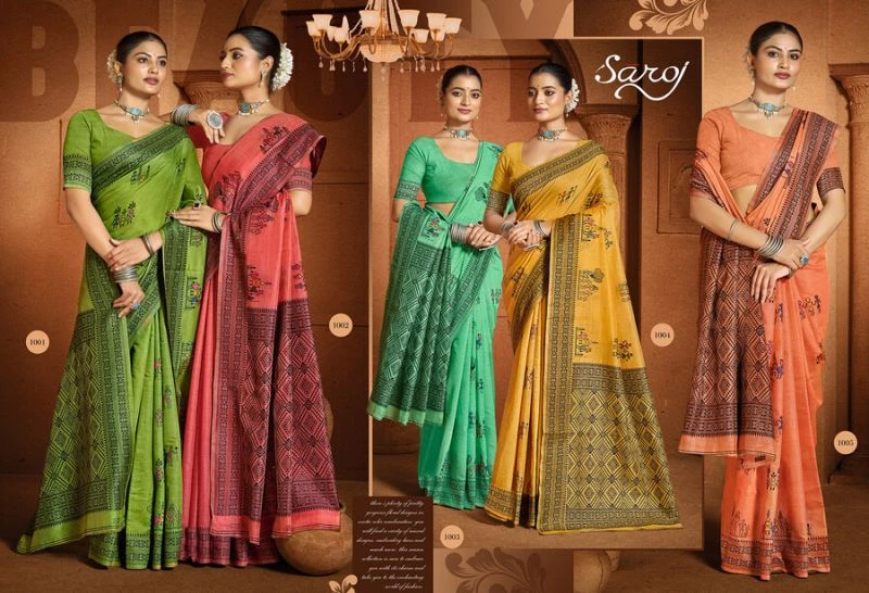 Saroj Mandakini Linene Vol 1 Linen Saree Collection