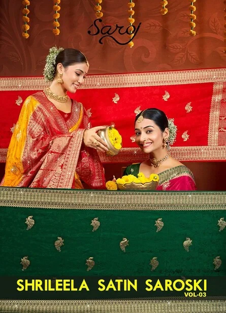 Saroj Shrileela Satin Saroski Vol 3 Satin Silk Saree with Dupatta