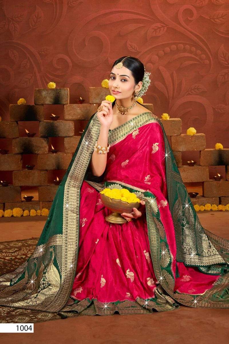 Saroj Shrileela Satin Saroski Vol 3 Satin Silk Saree with Dupatta 5