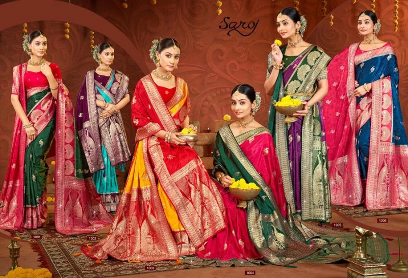 Saroj Shrileela Satin Saroski Vol 3 Satin Silk Saree with Dupatta 8