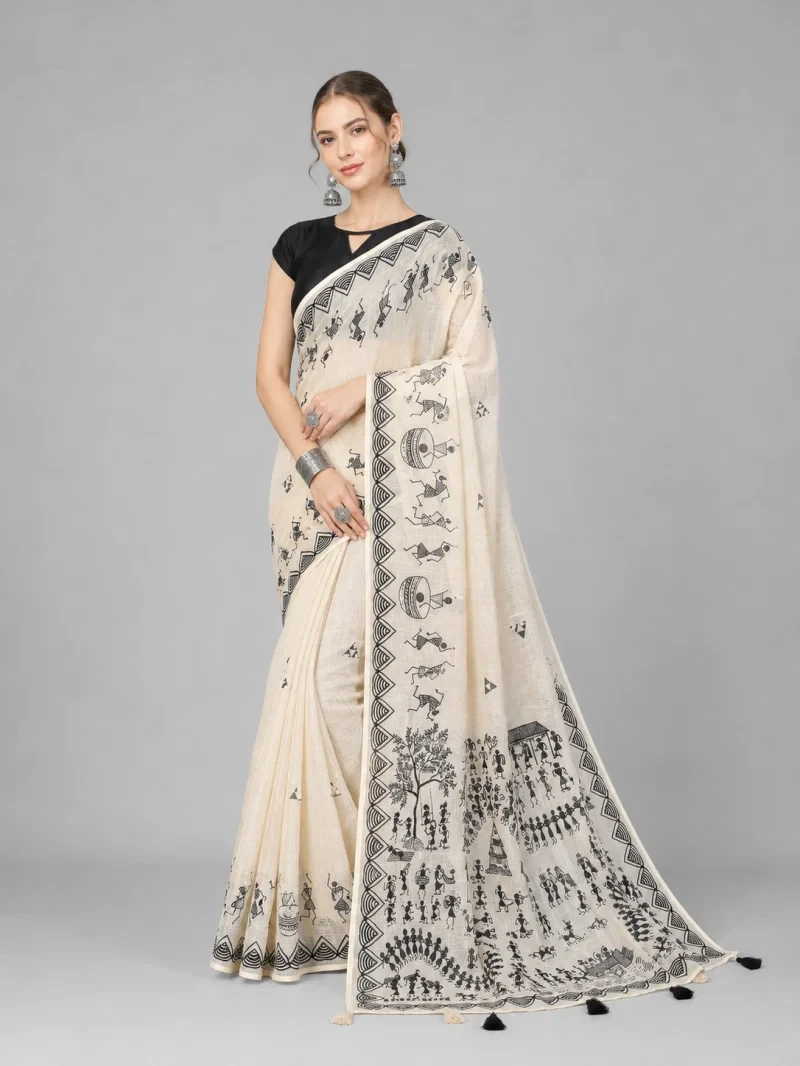 Schc Swara a Linen Cotton Printed Saree Collection 2