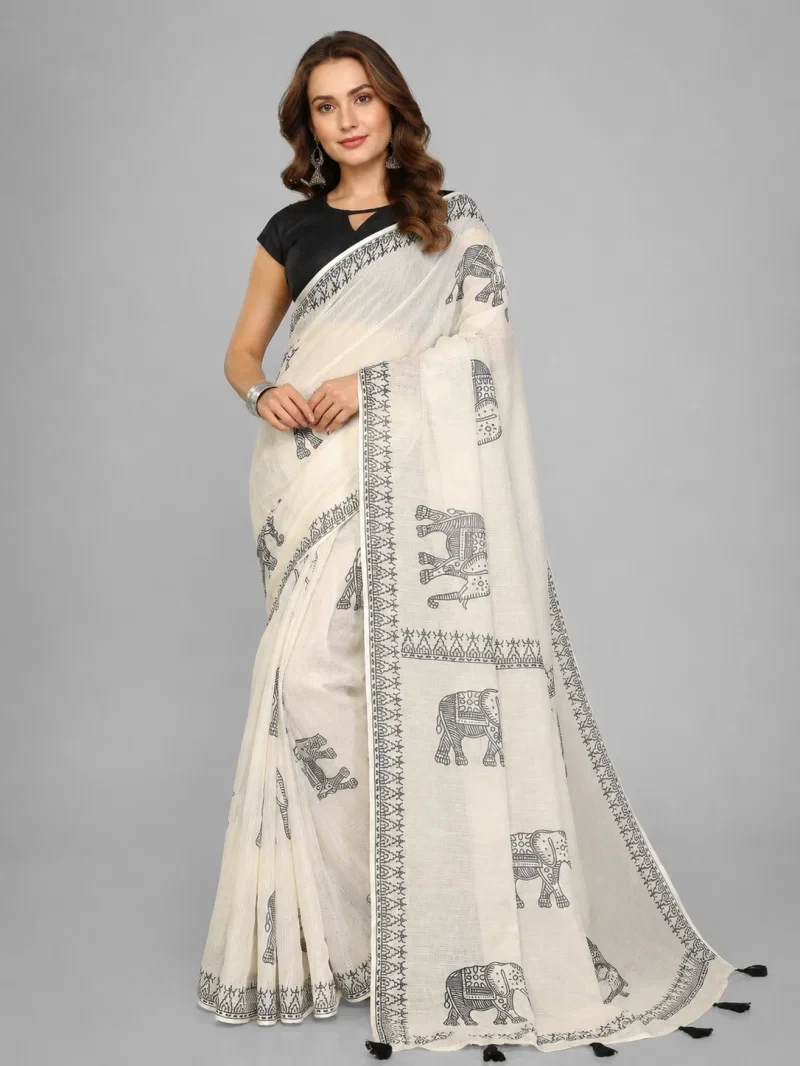 Schc Swara a Linen Cotton Printed Saree Collection 4