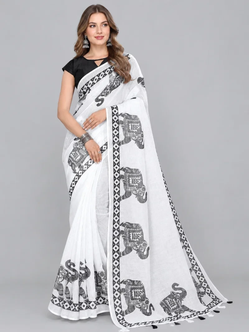 Schc Swara a Linen Cotton Printed Saree Collection 6