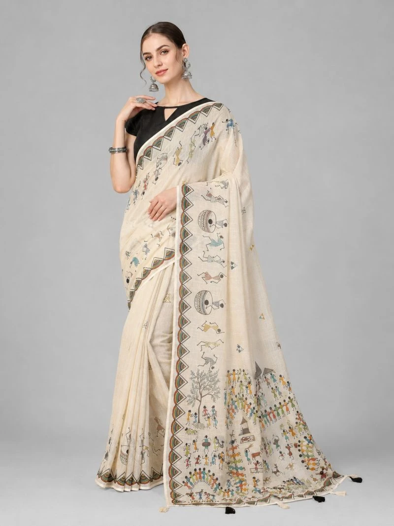 Schc Swara a Linen Cotton Printed Saree Collection 8