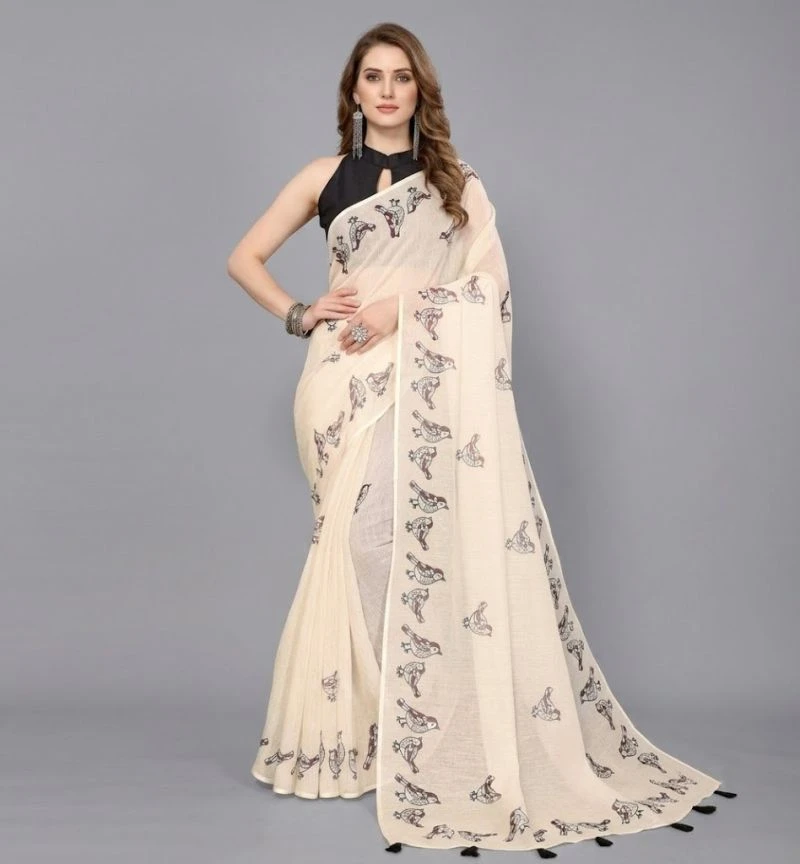 Schc Swara B Linen Cotton Handloom Weaving Saree Collection 6