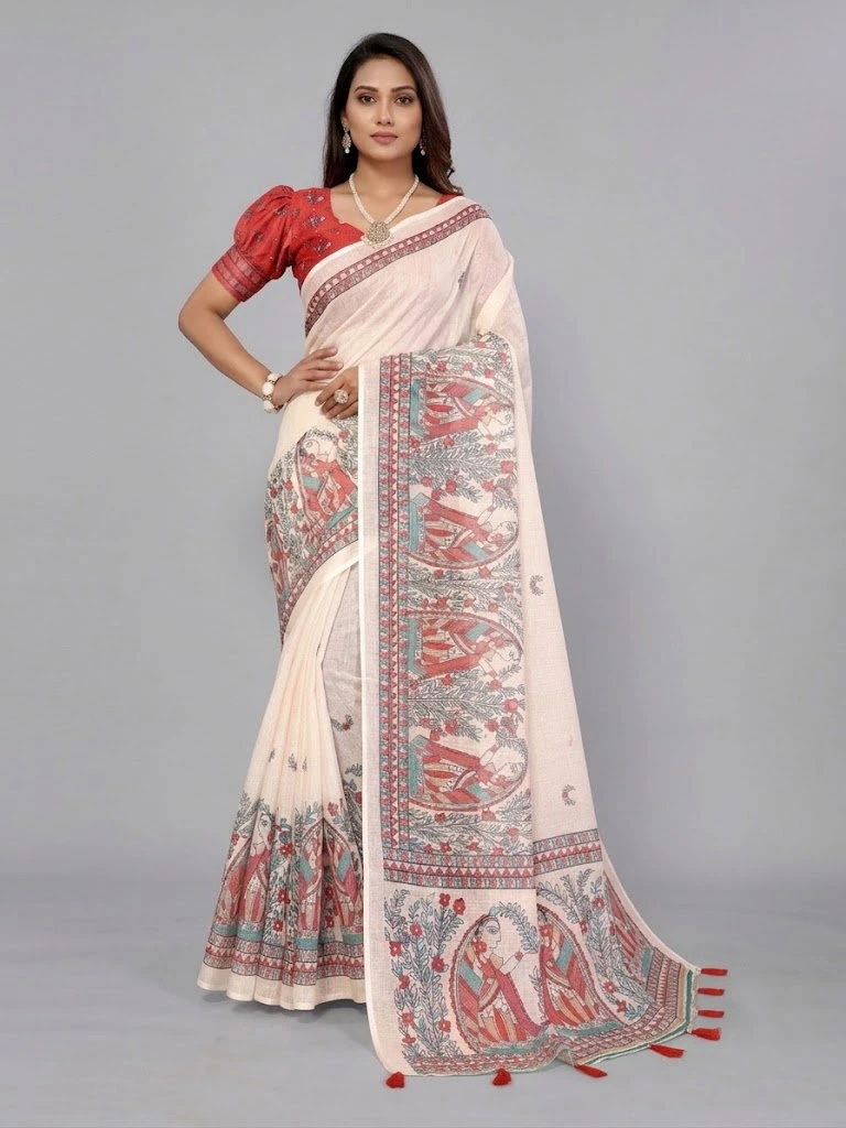 Schc Swara C Linen Cotton Crafted Saree Collection 4