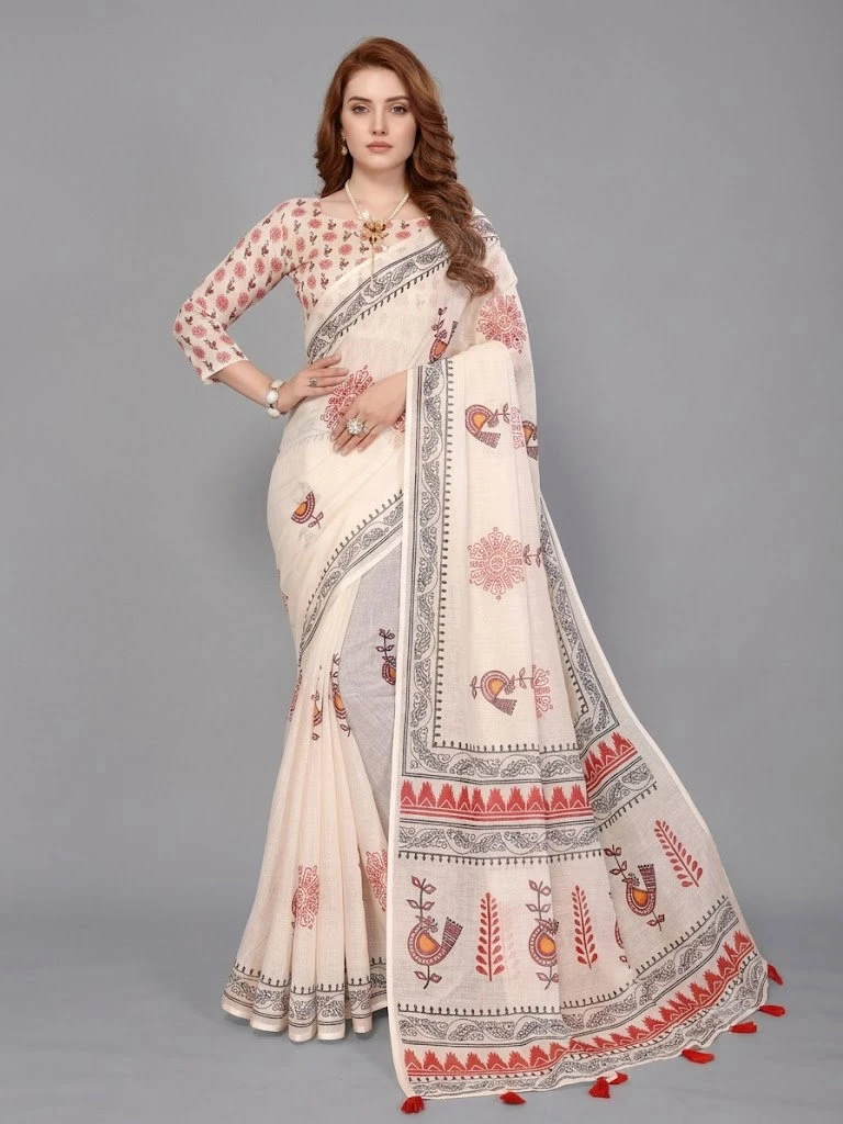 Schc Swara C Linen Cotton Crafted Saree Collection 5