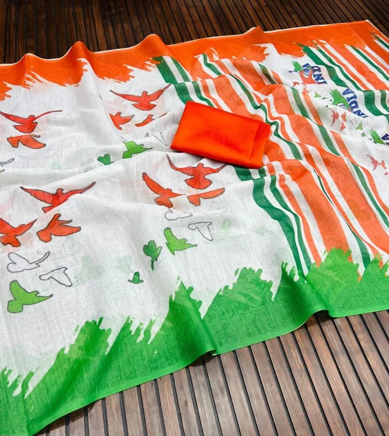 Scjb Tiranga B Linen Woven Saree Collection