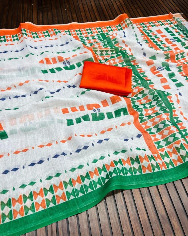 Scjb Tiranga B Linen Woven Saree Collection
