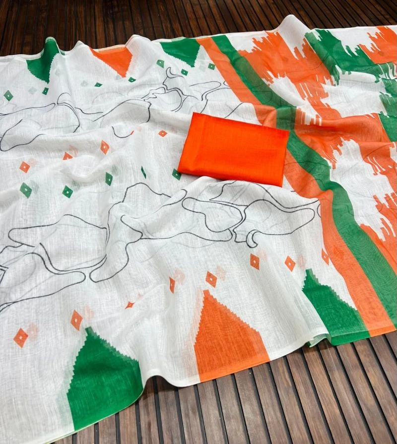 Scjb Tiranga B Linen Woven Saree Collection