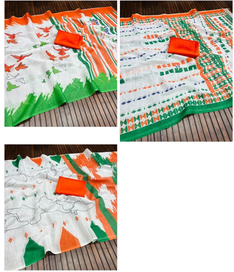 Scjb Tiranga B Linen Woven Saree Collection