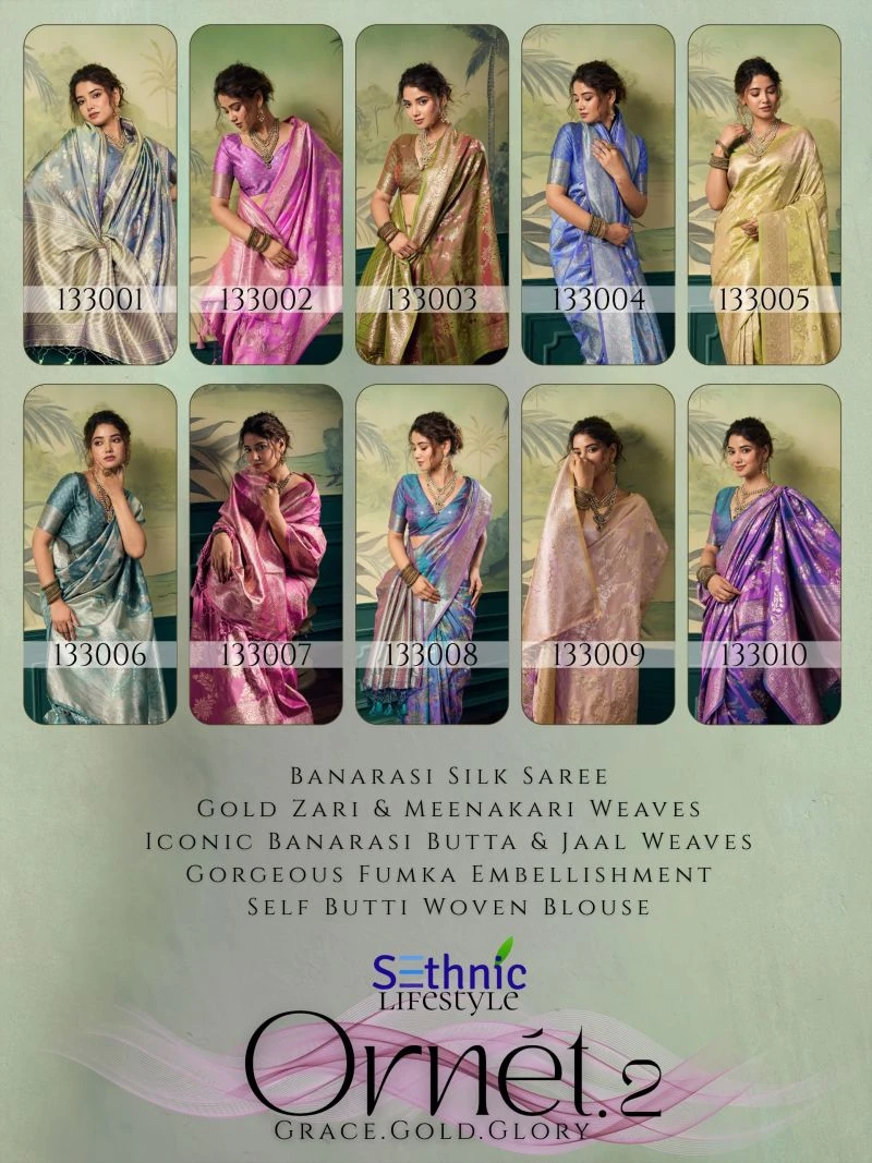 Sethnic Ornet Vol 2 Two Tone Banarasi Silk Zari Saree Collection