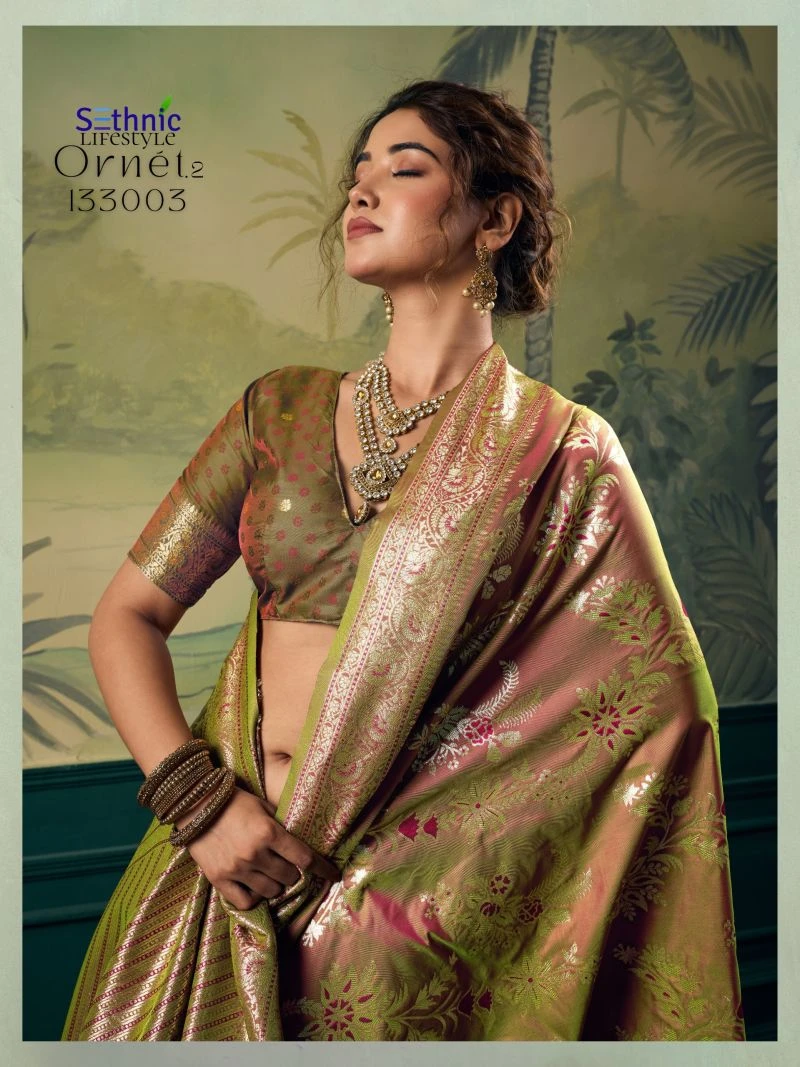 Sethnic Ornet Vol 2 Two Tone Banarasi Silk Zari Saree Collection