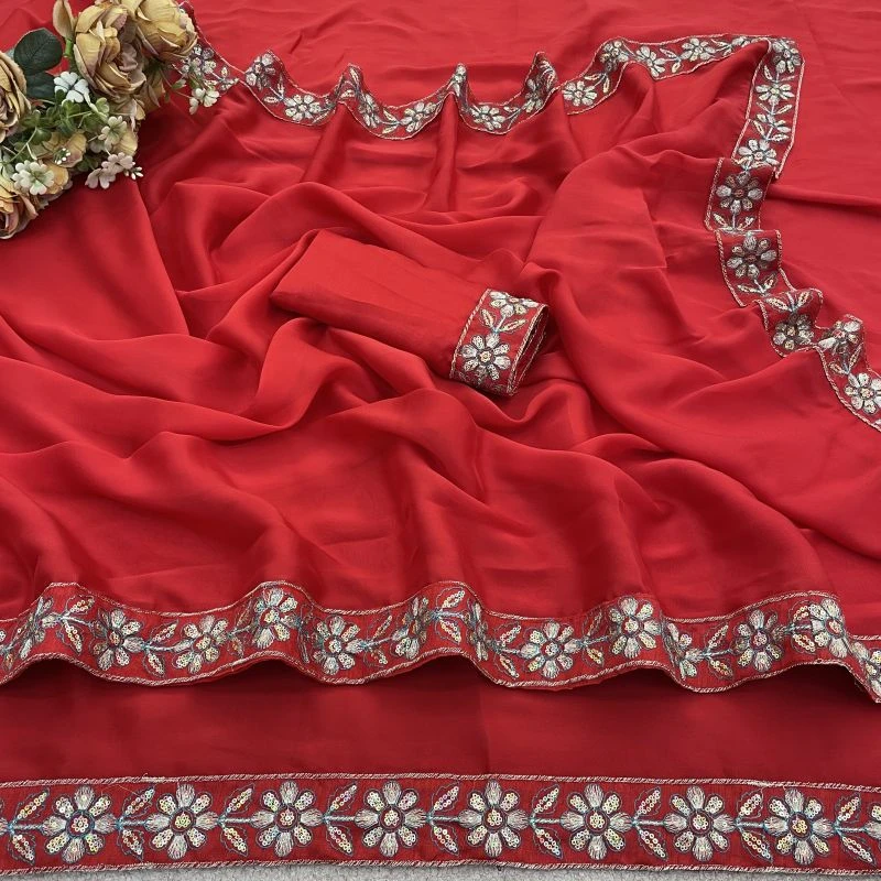 Shc Sudha Rangoli Silk Sequence Worked Saree Collection