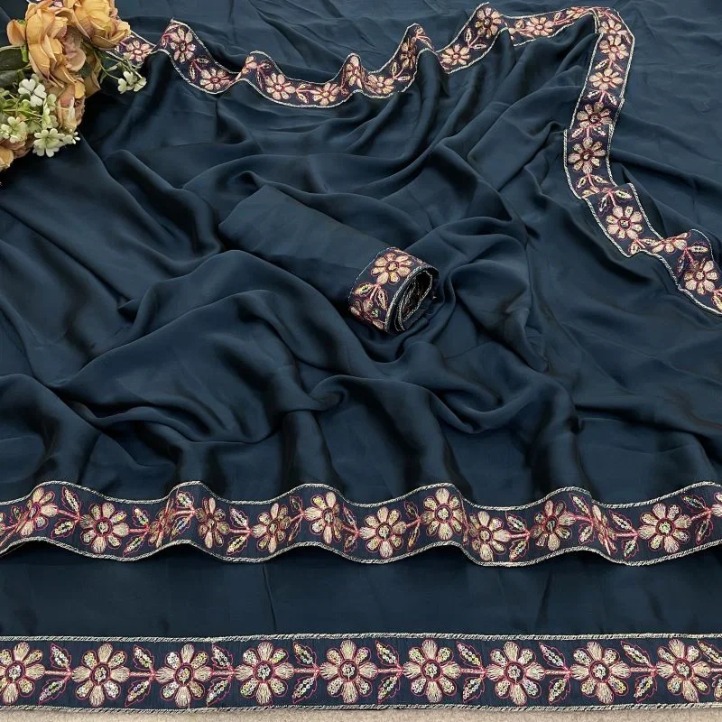 Shc Sudha Rangoli Silk Sequence Worked Saree Collection