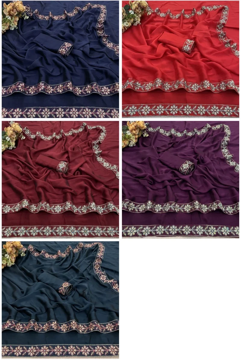 Shc Sudha Rangoli Silk Sequence Worked Saree Collection