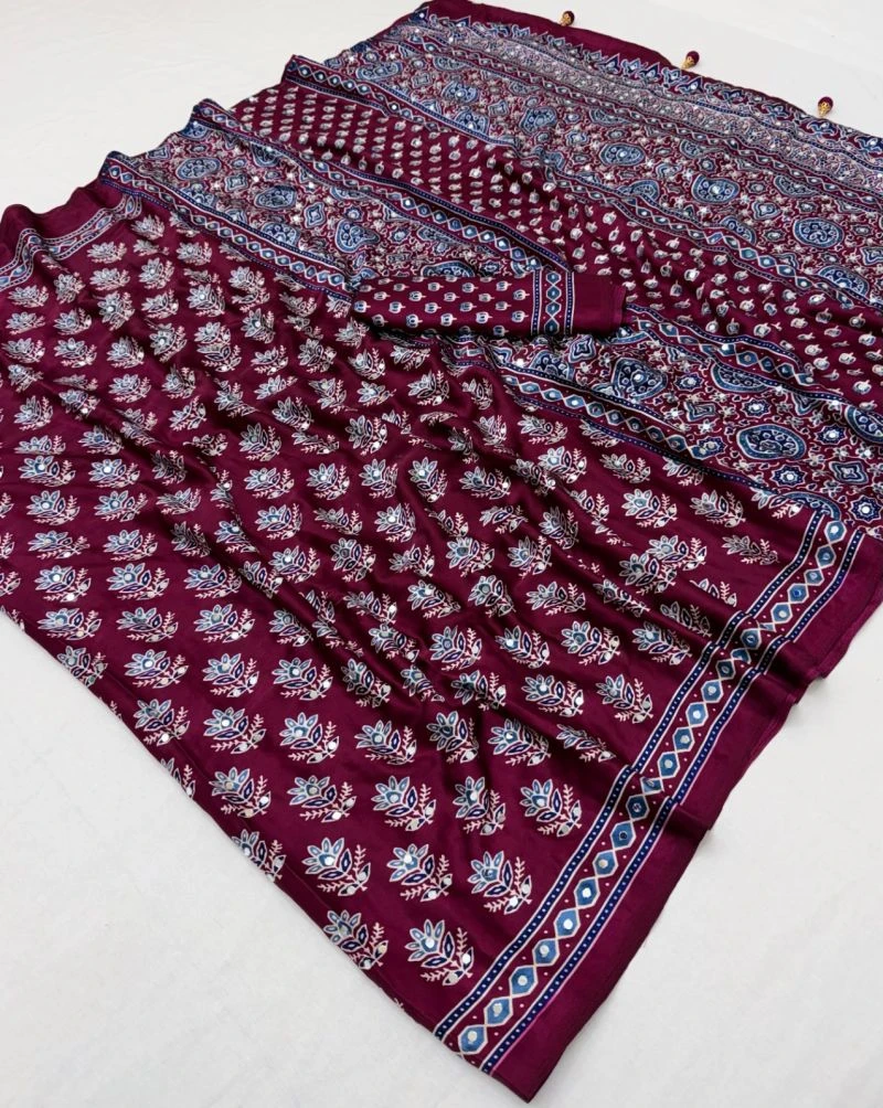 Shisha Vol 1 Semi Model Mirror and Tussle Work Saree Collection 12