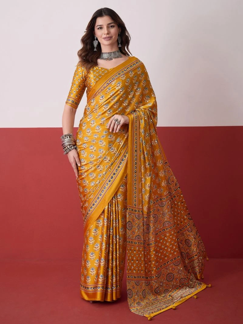 Shisha Vol 1 Semi Model Mirror and Tussle Work Saree Collection 8