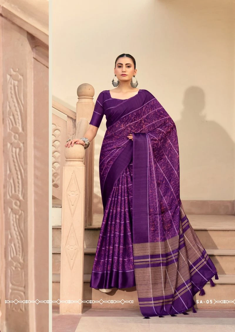 Shreyans Sindh Creap Art Printed Saree Collection 11