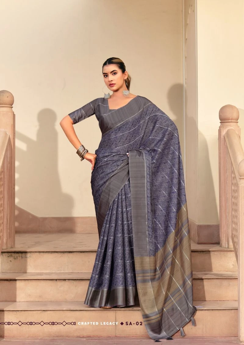 Shreyans Sindh Creap Art Printed Saree Collection 12