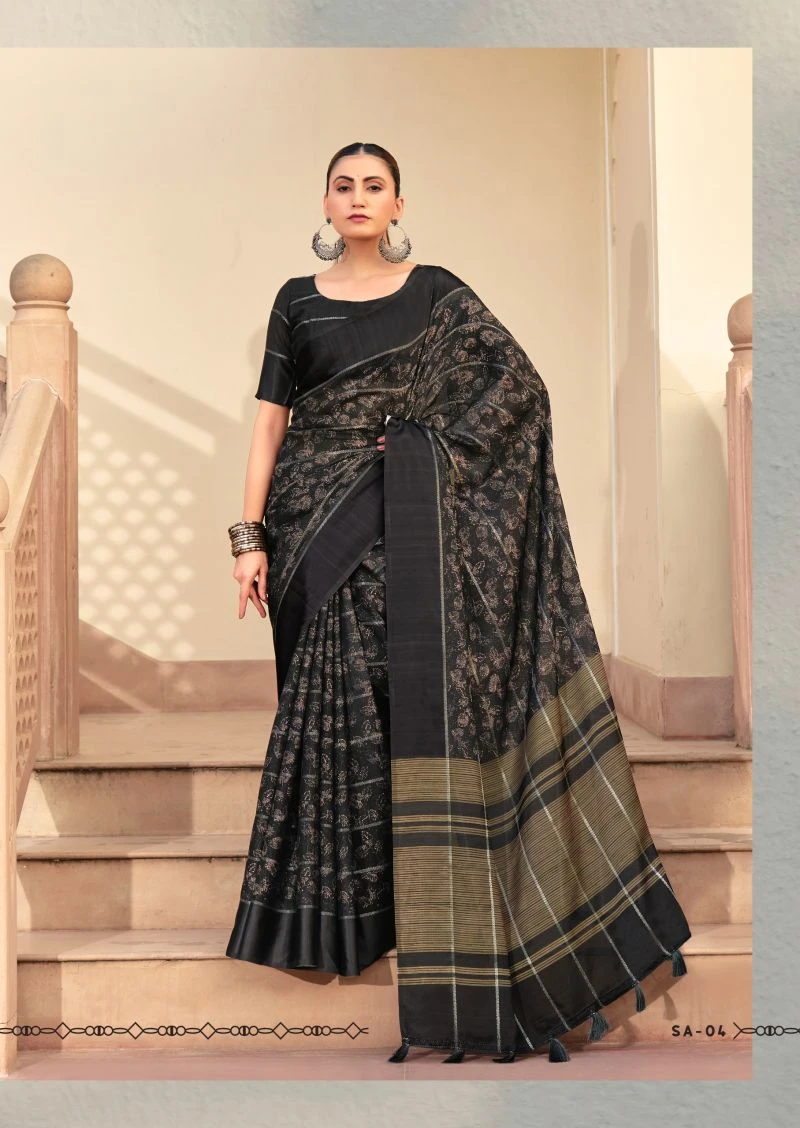 Shreyans Sindh Creap Art Printed Saree Collection 2