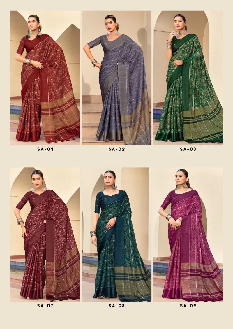 Shreyans Sindh Creap Art Printed Saree Collection 3