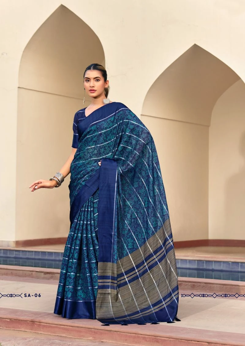 Shreyans Sindh Creap Art Printed Saree Collection 5