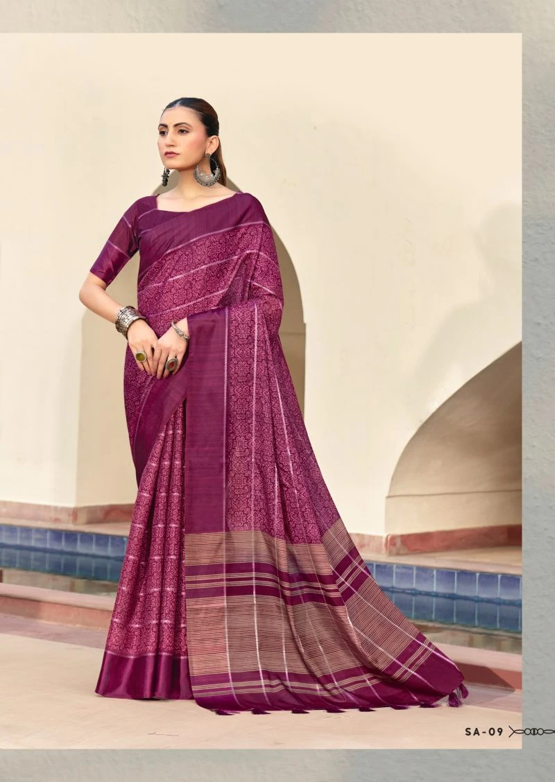 Shreyans Sindh Creap Art Printed Saree Collection 7