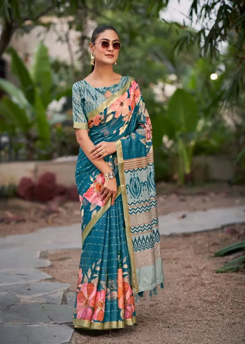 Shvetambar Mirijim Silk Soft Silk Floral Printed Saree Collection 11
