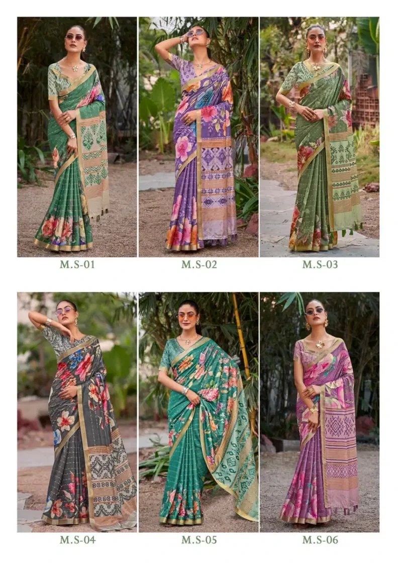 Shvetambar Mirijim Silk Soft Silk Floral Printed Saree Collection 3