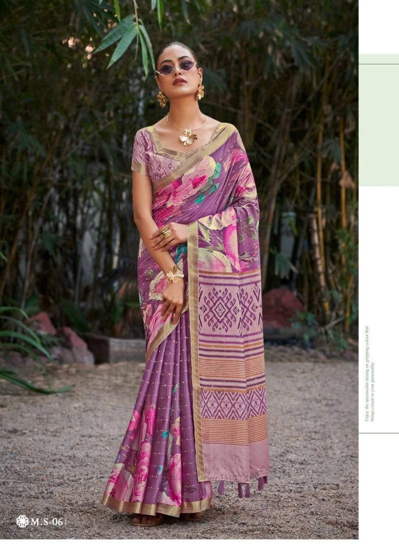 Shvetambar Mirijim Silk Soft Silk Floral Printed Saree Collection 6