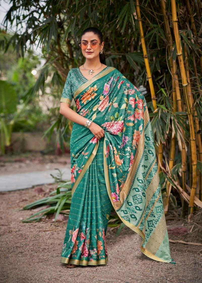 Shvetambar Mirijim Silk Soft Silk Floral Printed Saree Collection 7