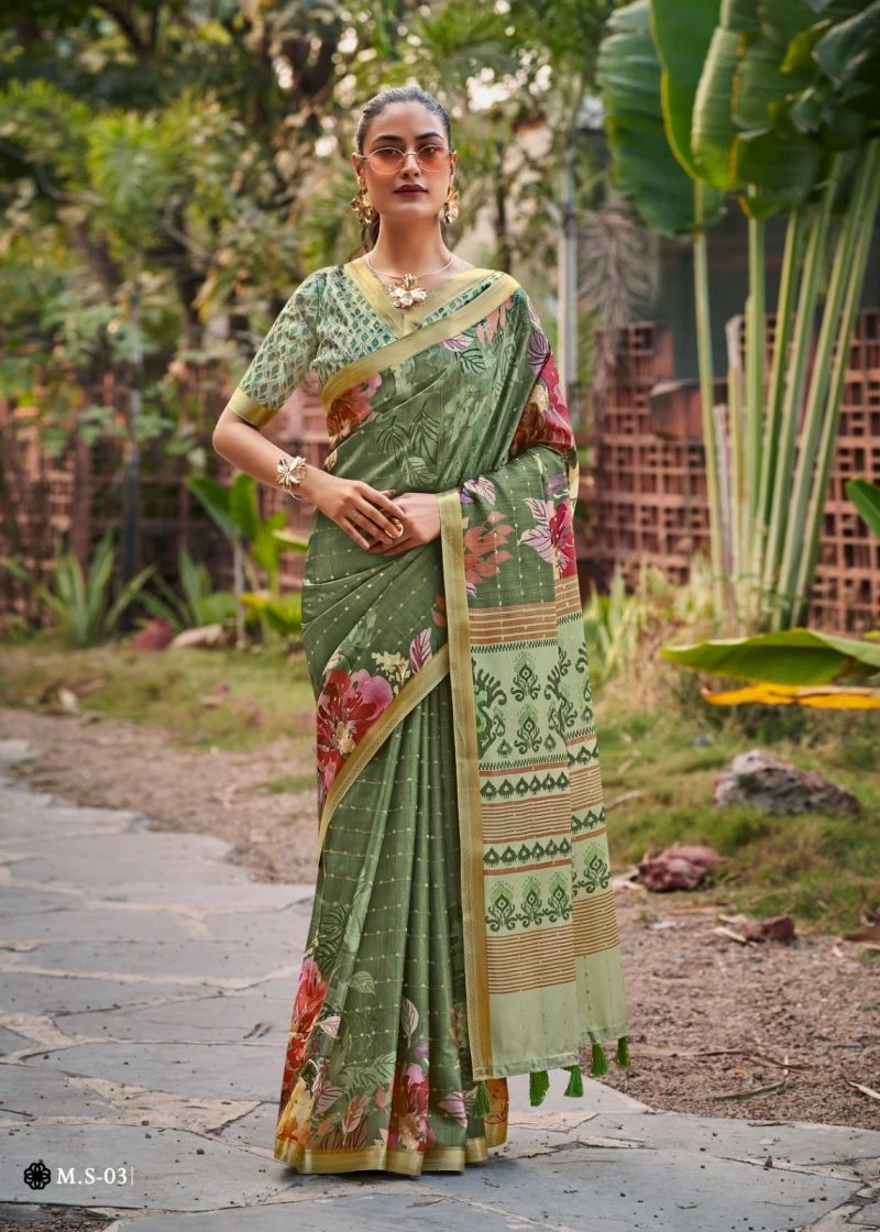 Shvetambar Mirijim Silk Soft Silk Floral Printed Saree Collection 9