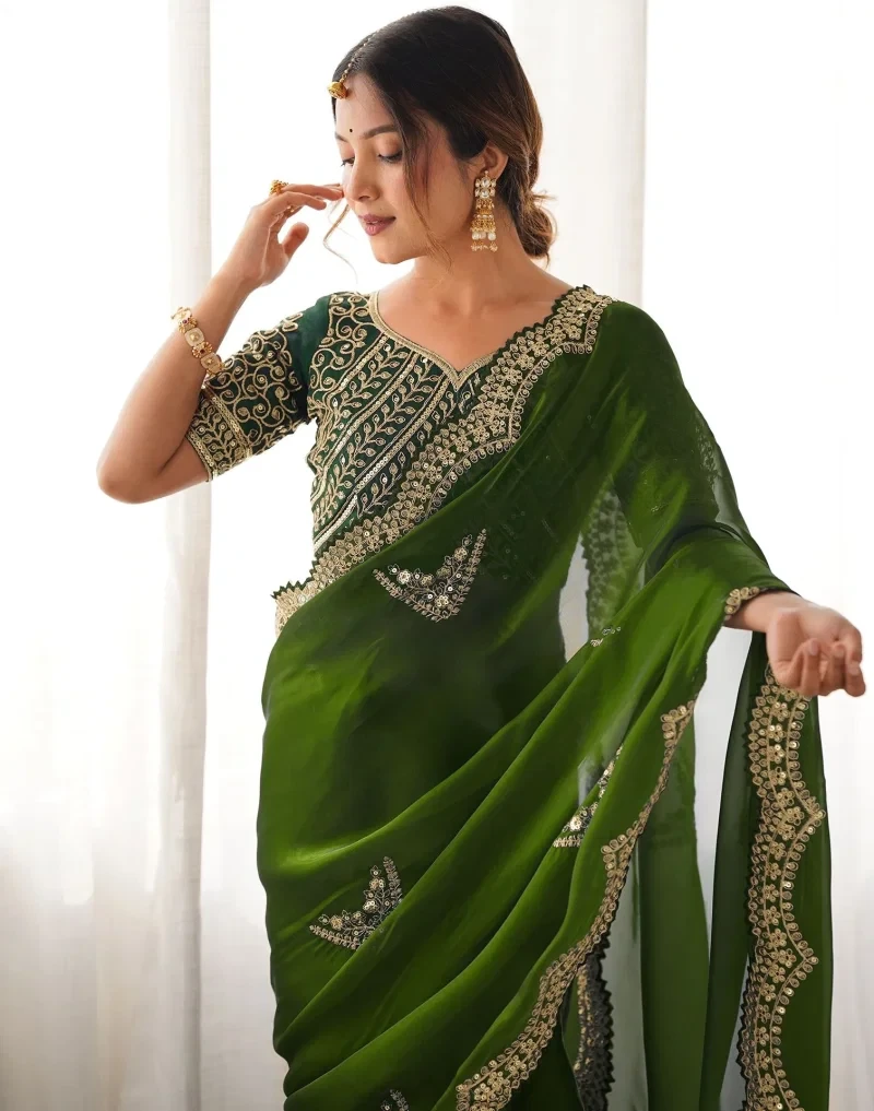 Sm Pari 1 Satin Coding Sequence Work Saree Collection