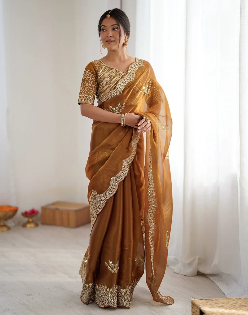 Sm Pari 1 Satin Coding Sequence Work Saree Collection
