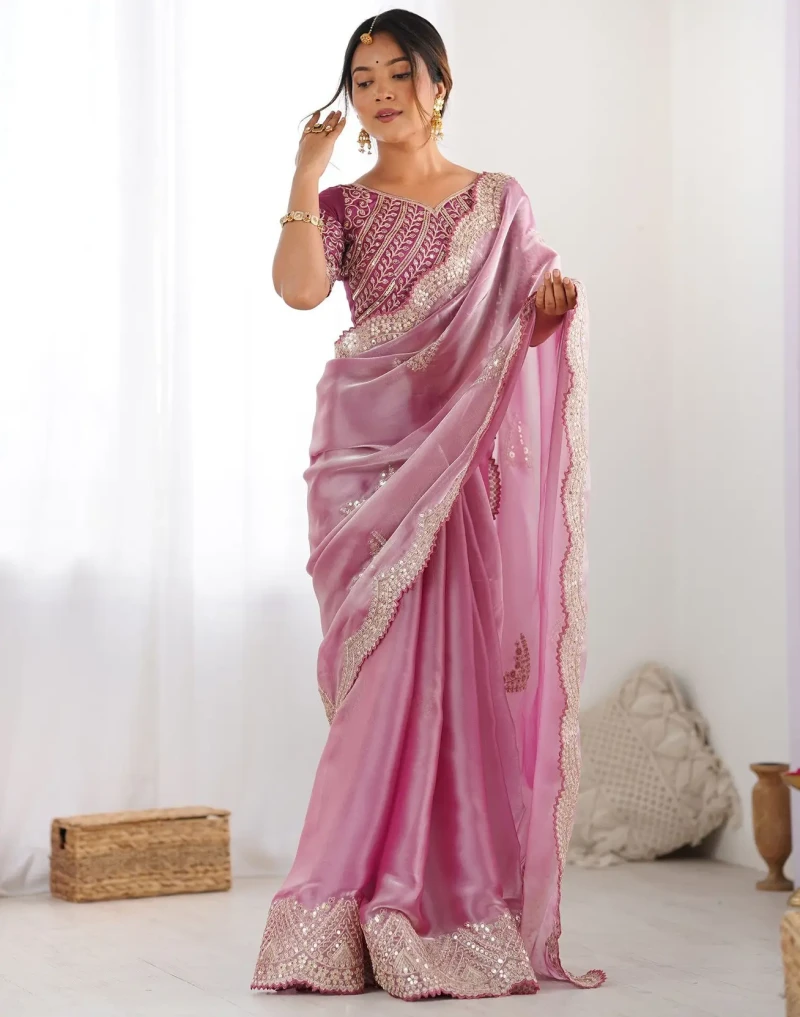 Sm Pari 1 Satin Coding Sequence Work Saree Collection