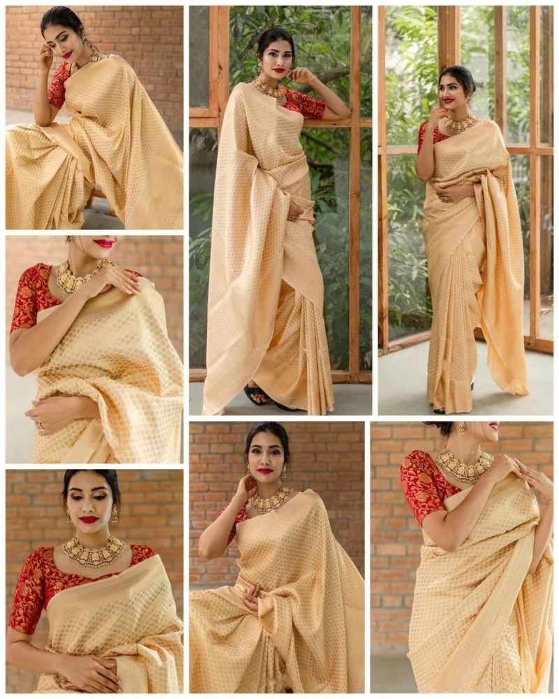 Soft Silk 3066 Lichi Silk Jacquard Work Saree Collection