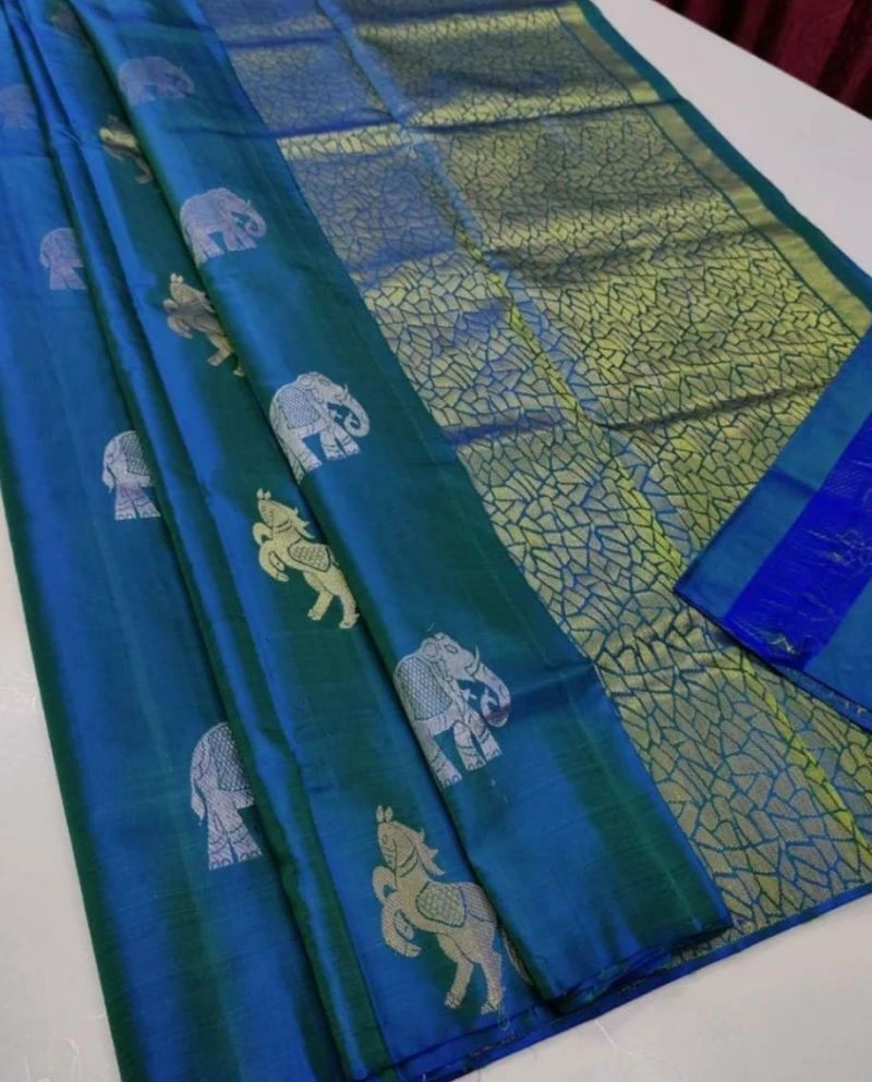 Soft Silk 5014 Lichi Silk Jacquard Work Saree