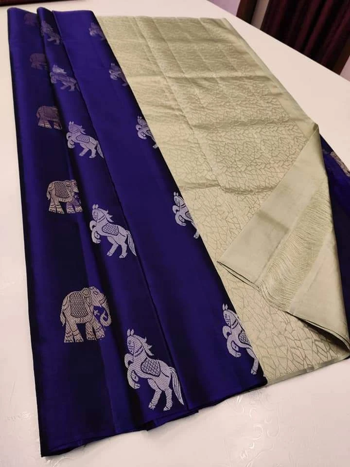 Soft Silk 5014 Lichi Silk Jacquard Work Saree