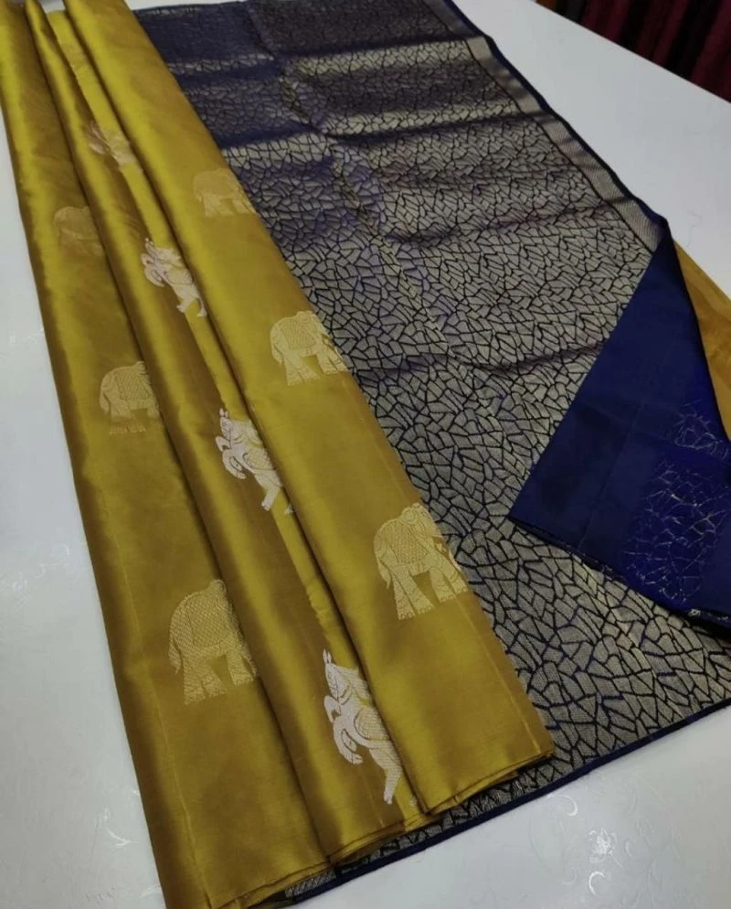 Soft Silk 5014 Lichi Silk Jacquard Work Saree